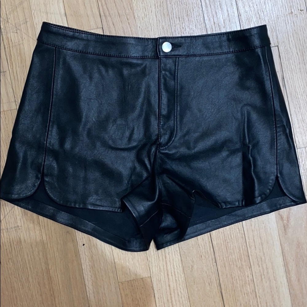 H&M Black Leather Shorts